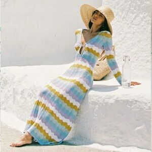 Capittana - Ella Knitted Striped Maxi Dress - Multicolor - NEW